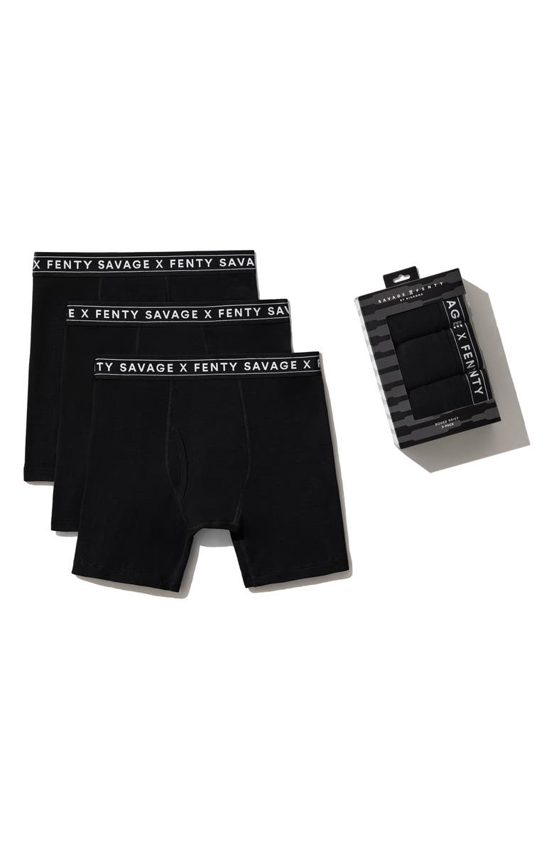 SAVAGE X FENTY Savage Classics 3-Pack Boxer Briefs, Main, color, Black Caviar