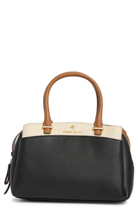 Colorblock Triple Section Satchel Bag & Pouch