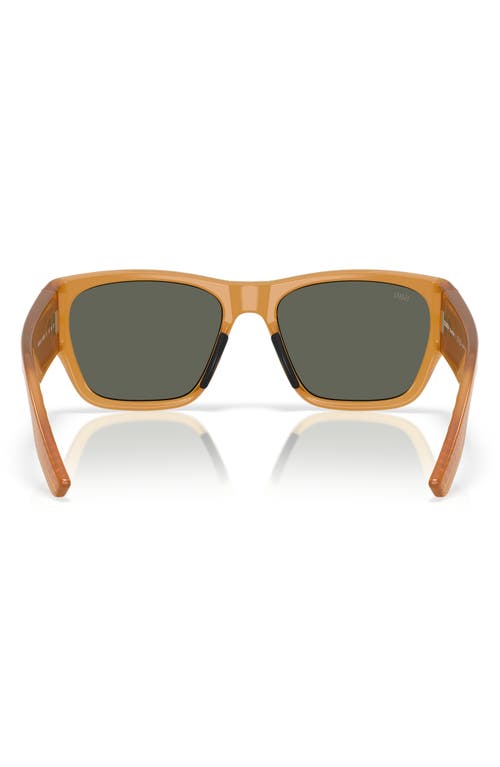 Costa Del Mar Suenos 57mm Polarized Rectangular Sunglasses In Sun Coral/gray 580g