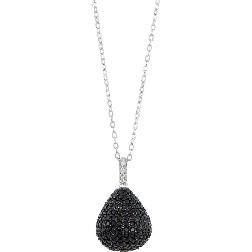 Savvy Cie Jewels Pavé Pendulum Pendant Necklace In Black