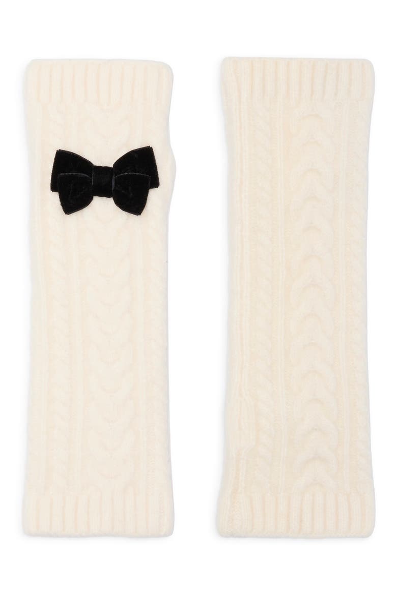 Velvet Bow Arm Warmer, Main, color, CREAM