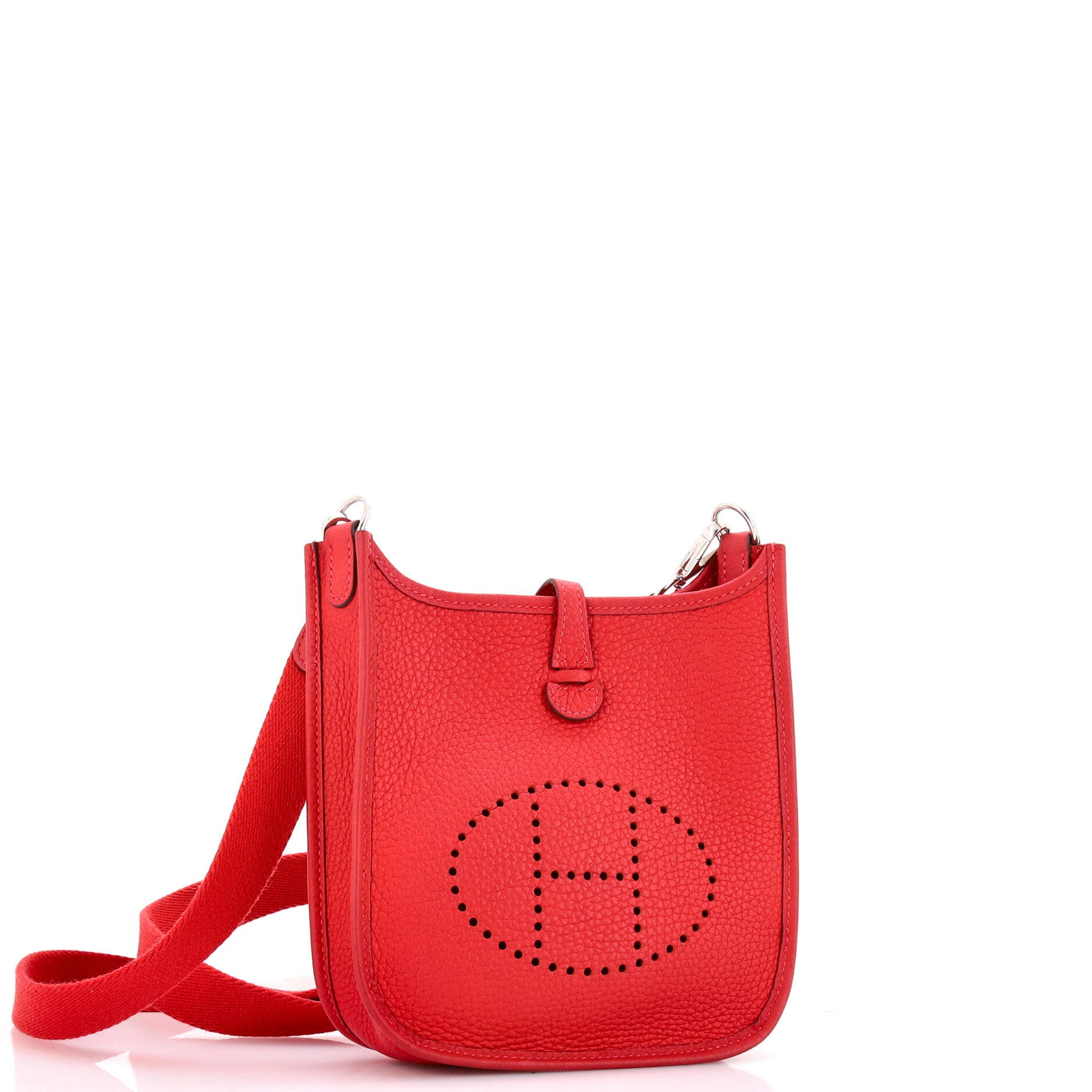 Pre-Owned Hermes Evelyne Bag Gen III Clemence TPM, Alternate, color, Rouge Casaque