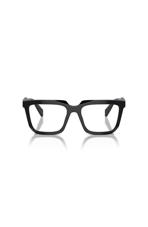 Prada 54mm Rectangle Optical Glasses In Black