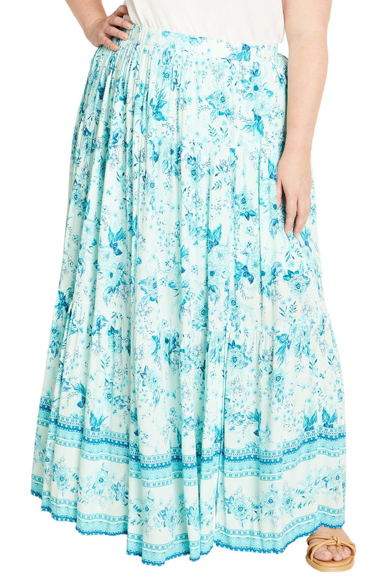 Pretty Thing A-Line Maxi Skirt, Main, color, SEAFOAM PRETTY THING