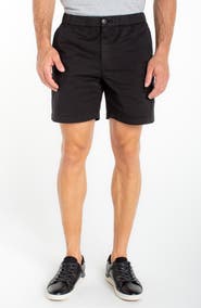 Liverpool Los Angeles Flat Front Cotton Button & Drawstring Shorts