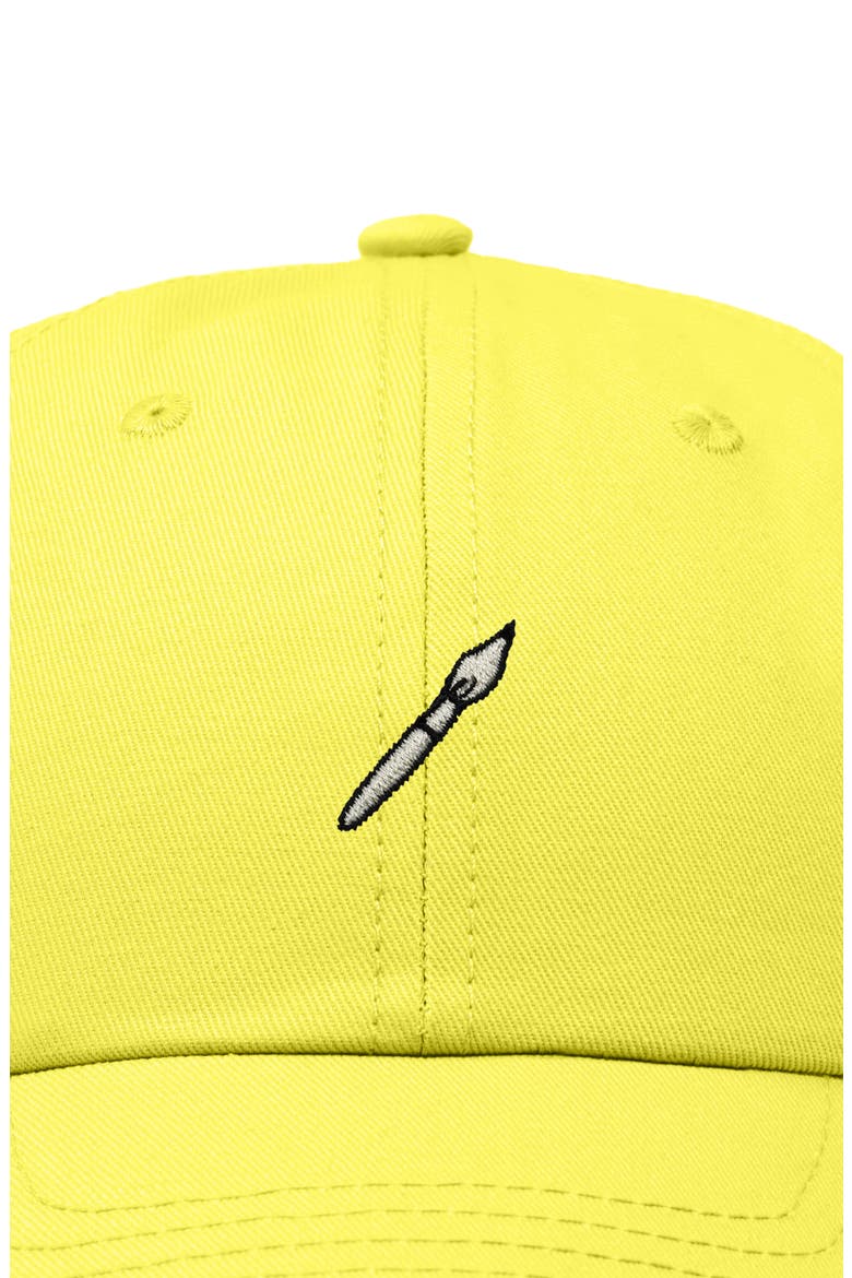 Paint Brush Dad Cap, Alternate, color, Yellow