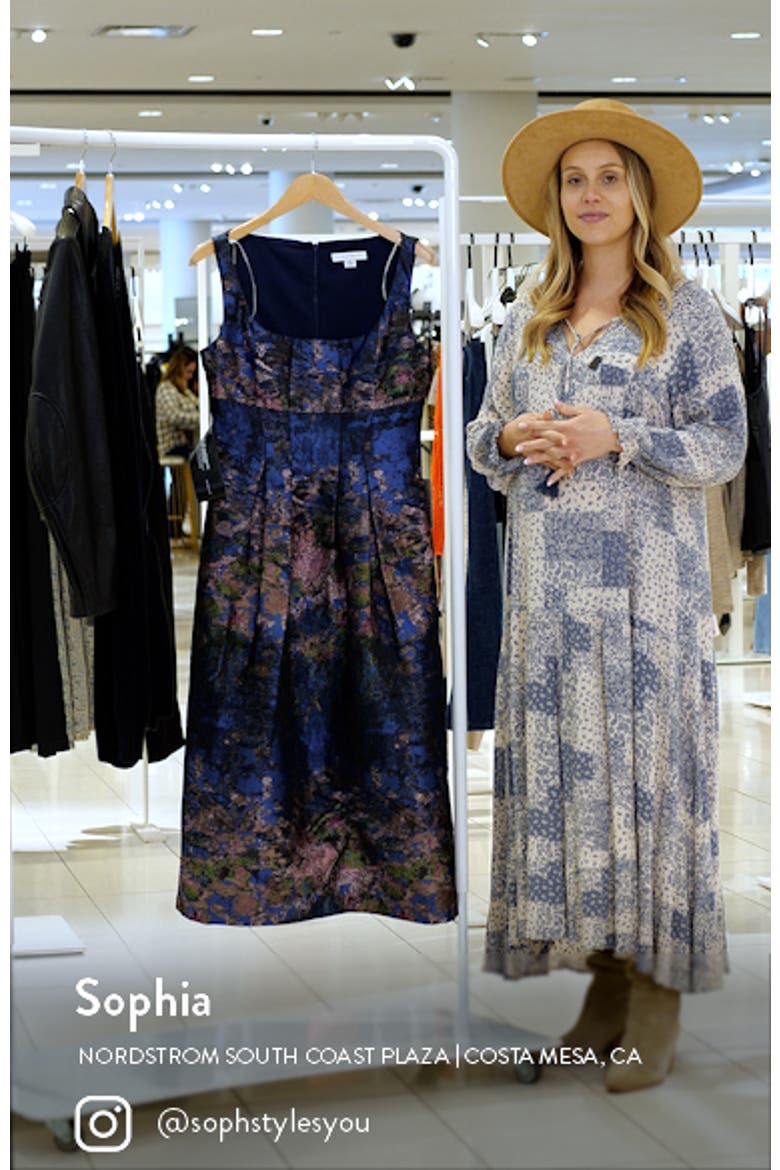June Floral Jacquard Cocktail Midi Dress video