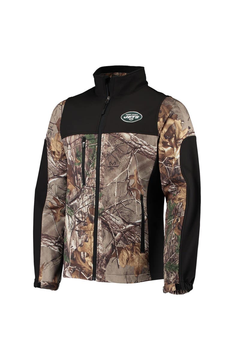 DUNBROOKE Men's Dunbrooke Realtree Camo/Black New York Jets Circle Hunter Softshell Full-Zip Jacket, Alternate, color,