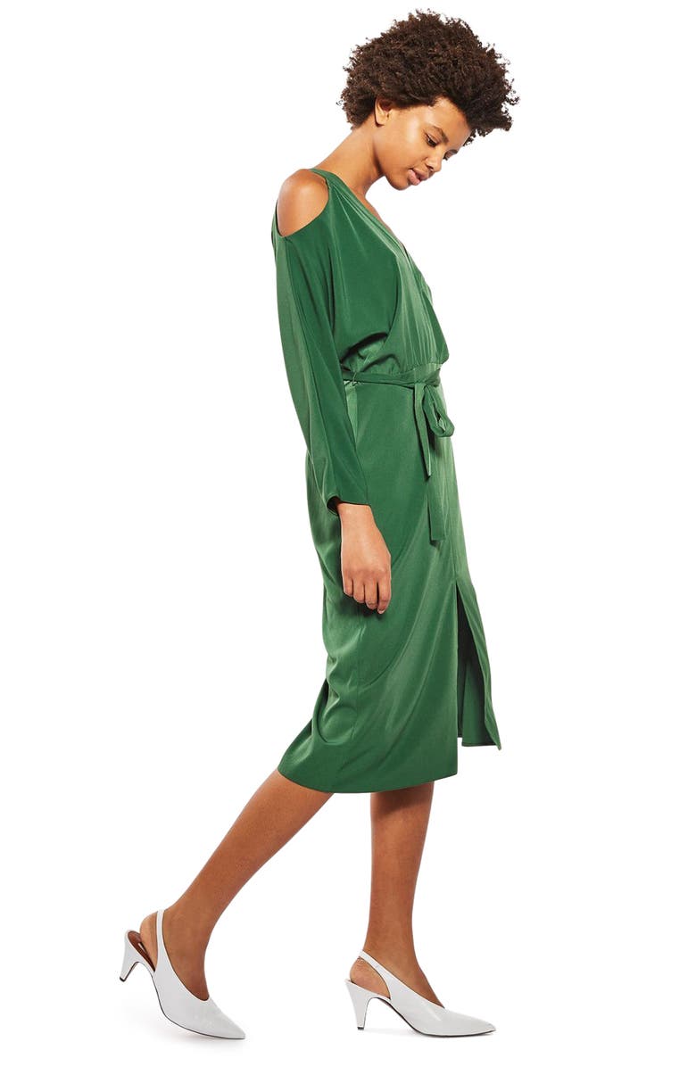 Topshop Cutout Cold Shoulder Dress, Alternate, color,