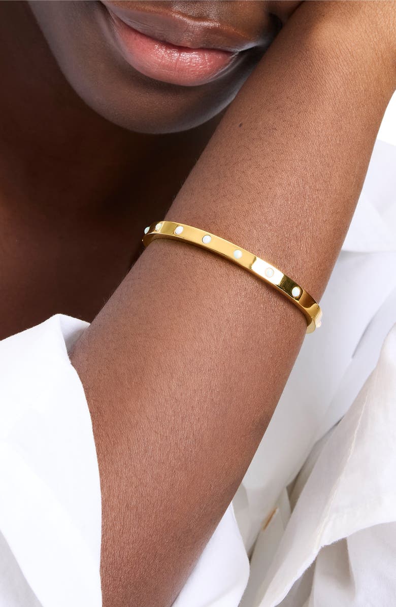 Kate Spade New York faux opal hinge bangle, Alternate, color, Opal