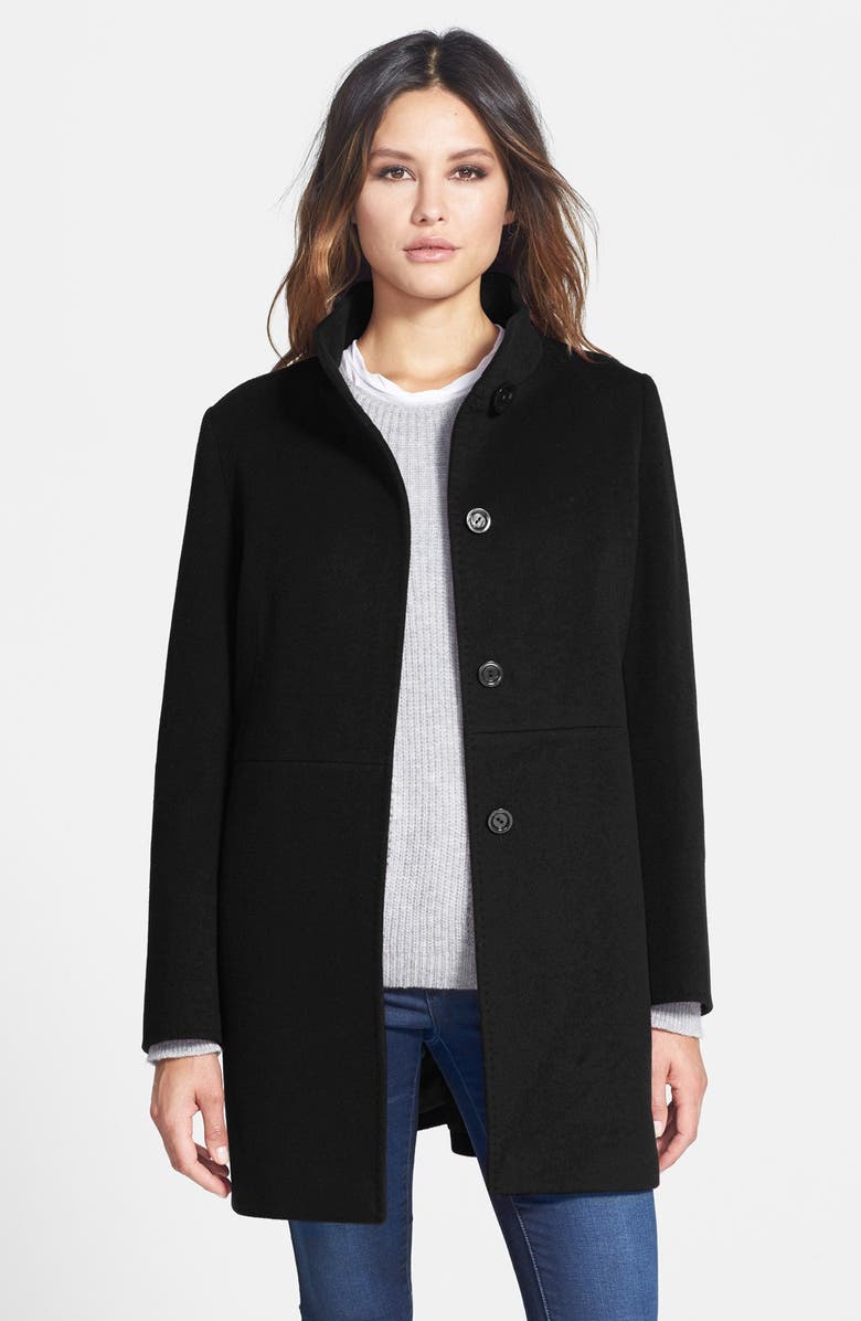 Cinzia Rocca DUE Stand Collar Wool Blend Coat, Main, color, 