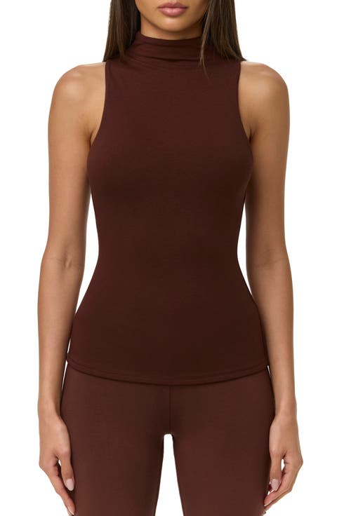 Sleeveless Mock Neck Top