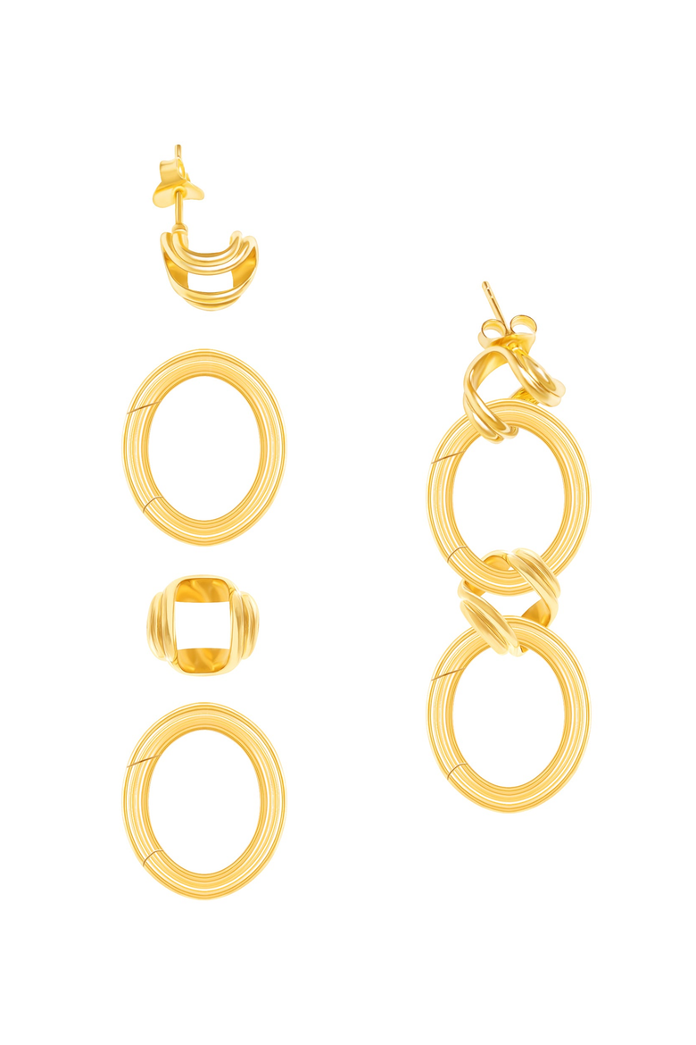 Lustrous Kingdom Earrings, Alternate, color, Yellow Gold