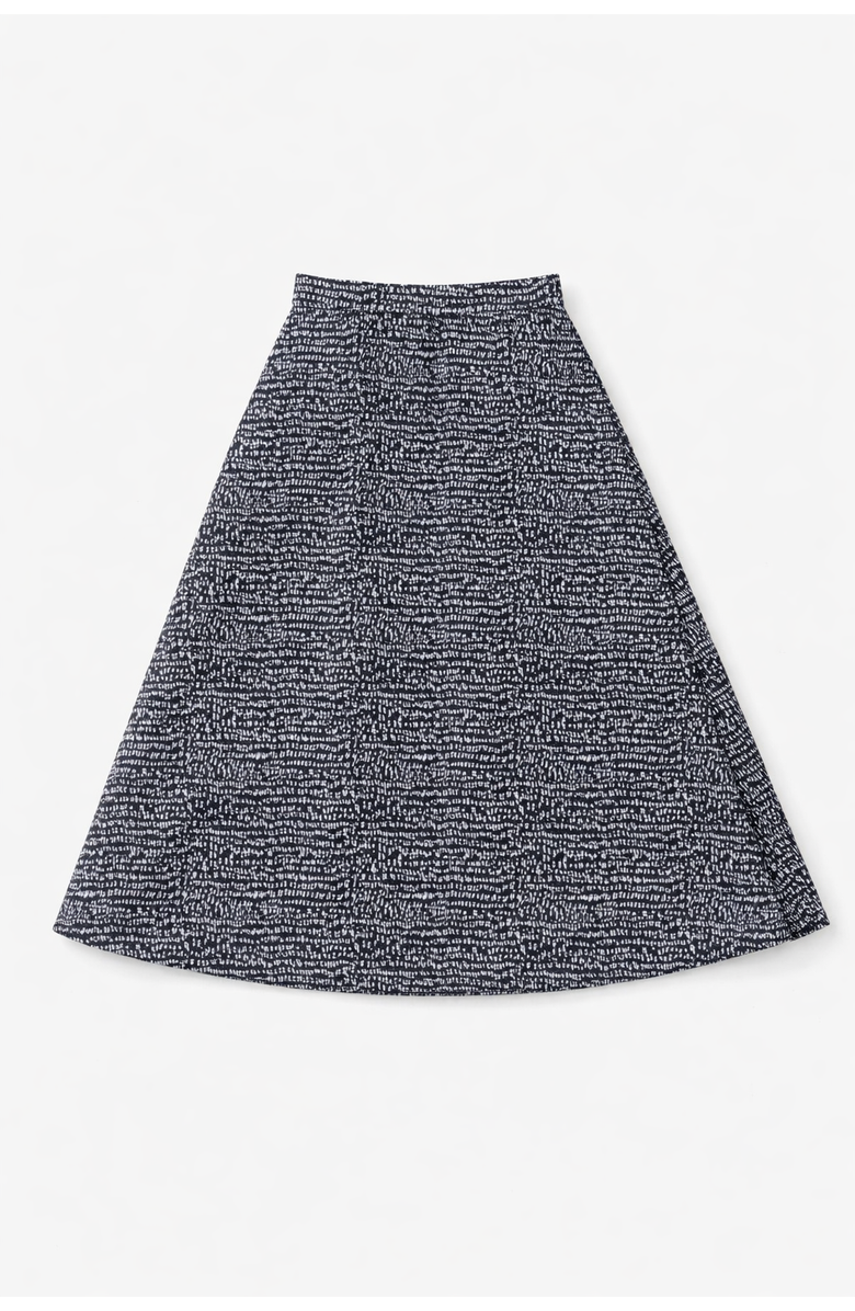 Noni Daily Geo Swim Elastic Waist A-Line Skirt, Main, color, Black/White