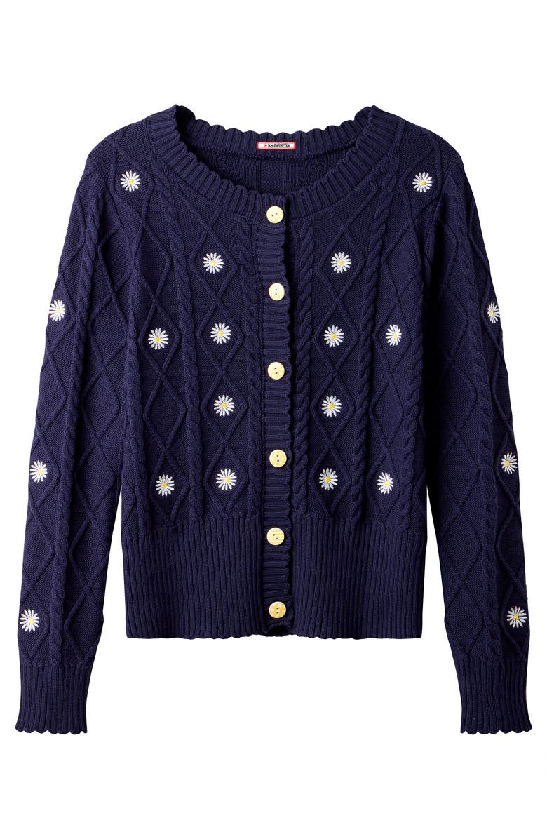 Joe Browns Embroidered Cable Cardigan, Alternate, color, Embroidered Daisies