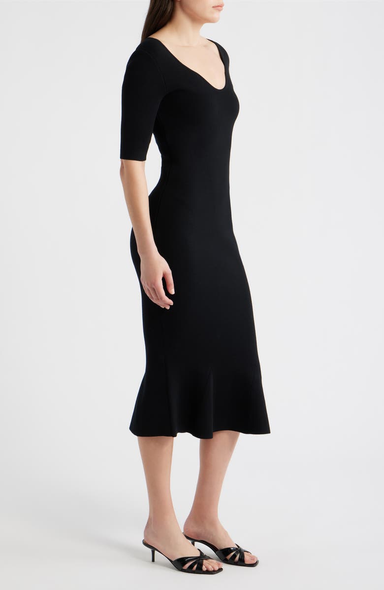 BOSS Fosa Tulip Hem Midi Dress, Alternate, color, Black