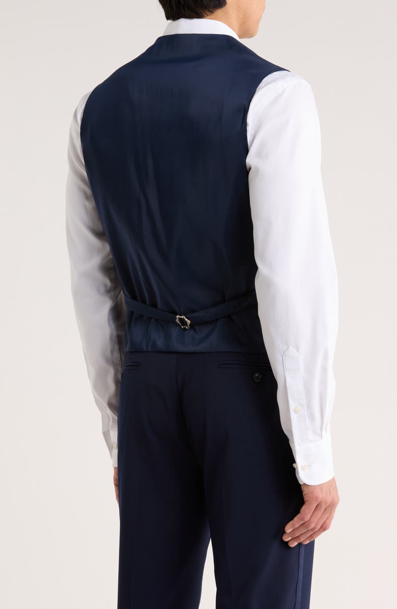 Tommy Hilfiger Stretch Wool Blend Tuxedo Vest, Alternate, color, Navy Twill