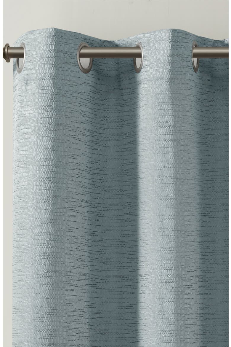 Beautyrest Rocky Solid Textured Jacquard Total Blackout Magnetic Closure Panel Pair, Alternate, color, BLUE