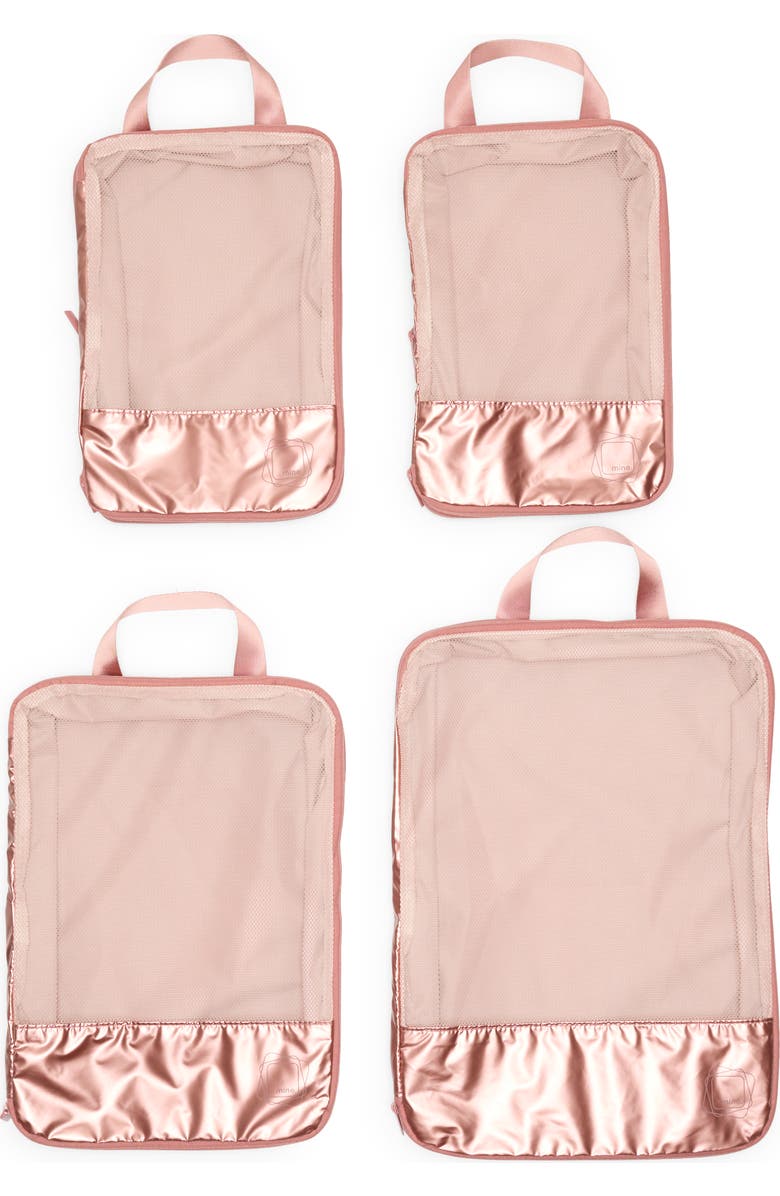 MYTAGALONGS Set of 4 Compression Packing Cubes, Main, color, Rose Gold