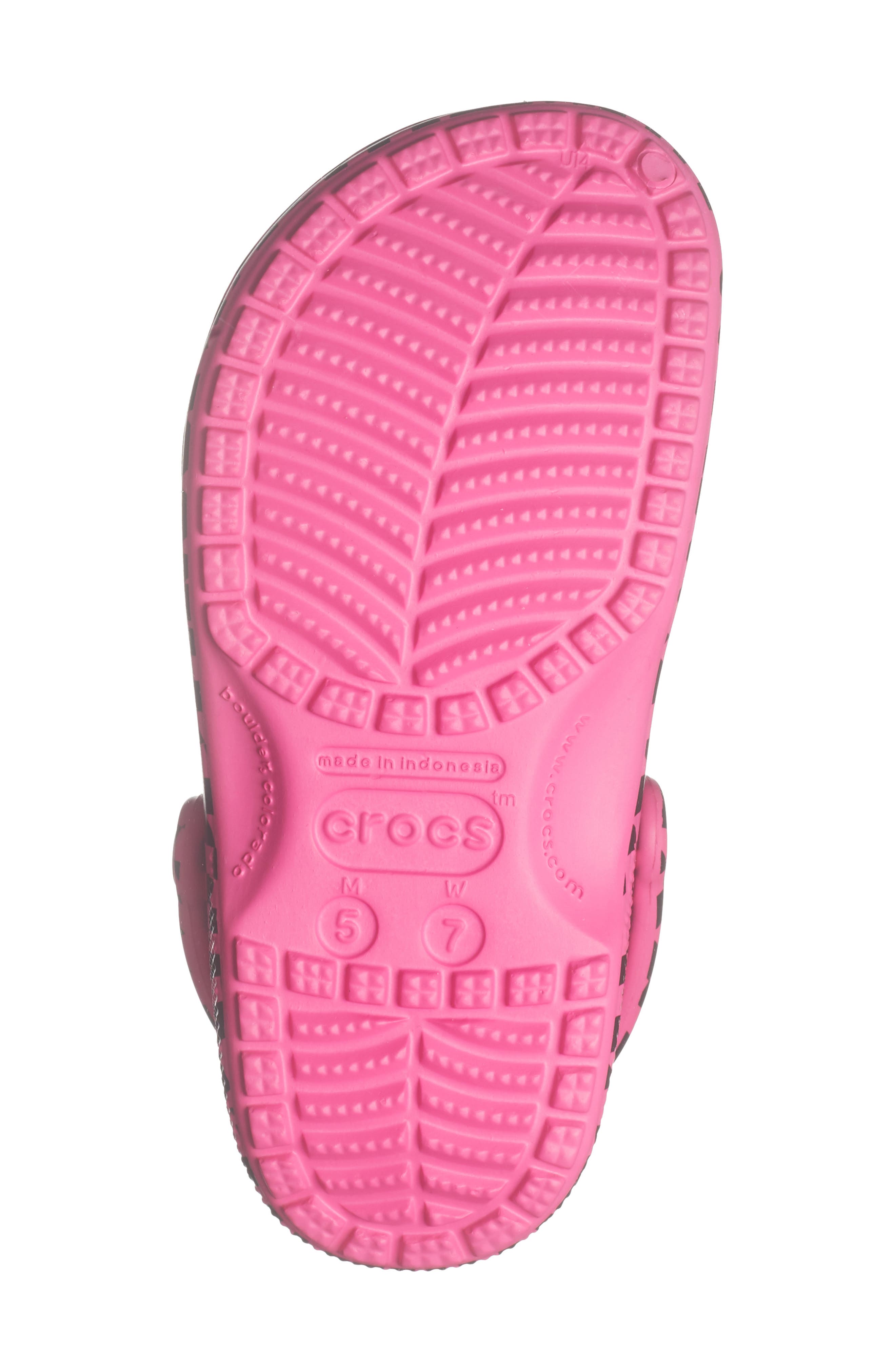 CROCS Classic Warped Checker Clog, Alternate, color, Pink Crush/ Black