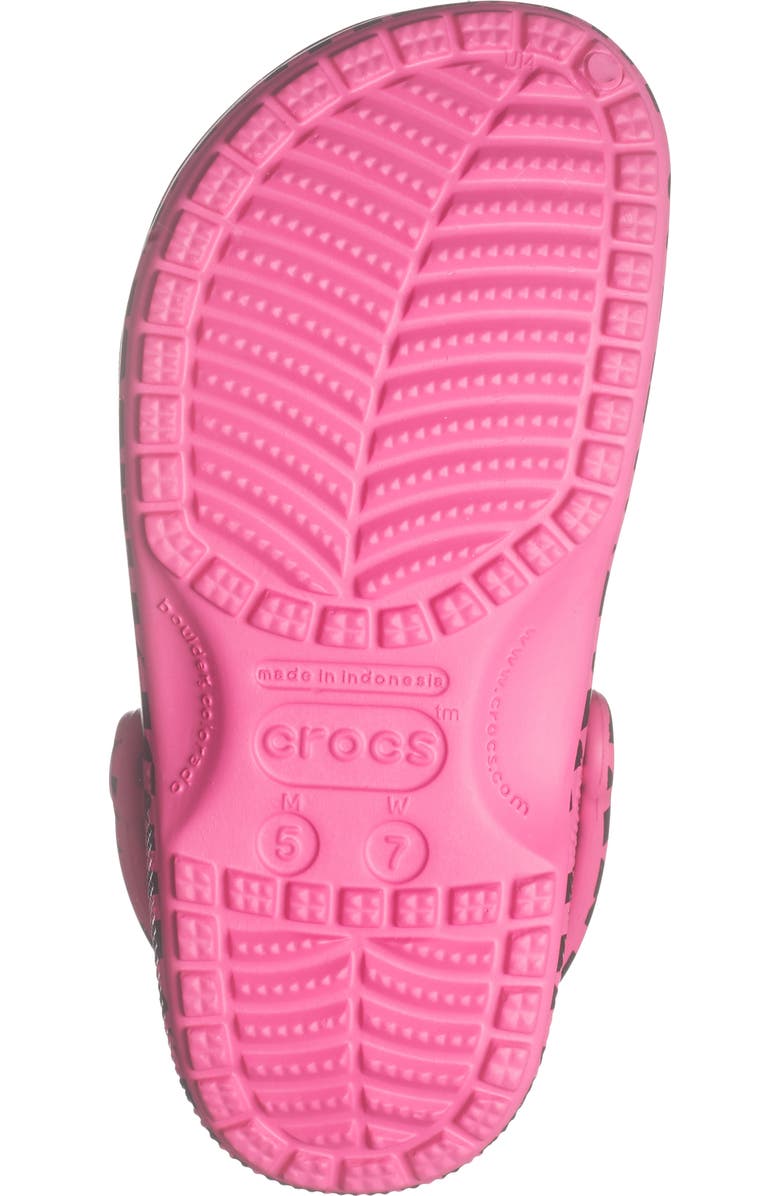 CROCS Classic Warped Checker Clog, Alternate, color, Pink Crush/ Black
