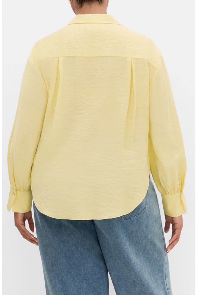 Rosabella Tie Hem Button-Up Shirt, Alternate, color, LEMON DROP