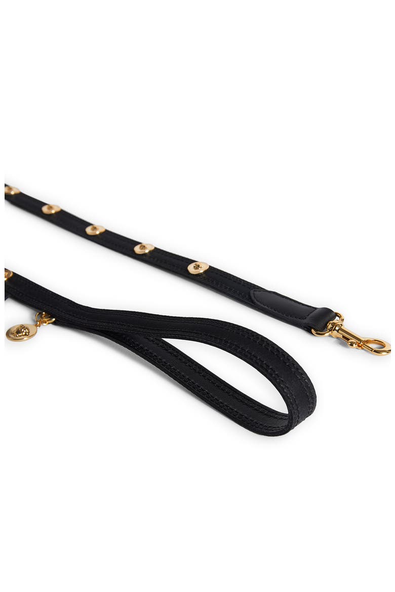 Barocco Dog Collar & Leash Set, Alternate, color, BLACK
