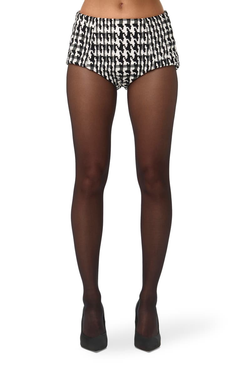 Houndstooth Shorts, Main, color, BLACK/ WHITE