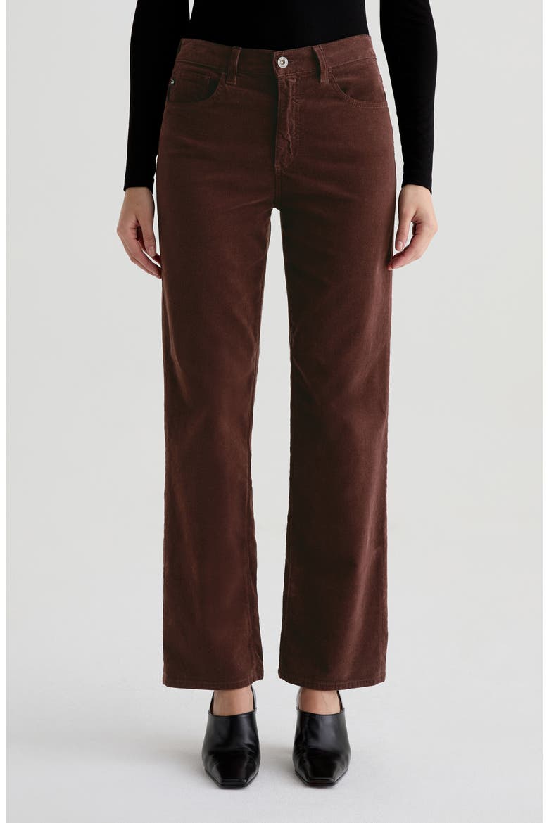 Brinley Mid Rise Straight Leg Corduroy Pants, Main, color, COFFEE BEAN