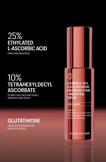 alternative to glutathione ALLIES OF SKIN Vitamin C 35% & Glutathione Advanced Firm & Brighten Serum