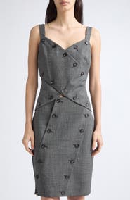 FERRAGAMO Crisscross Mouliné Wool Top