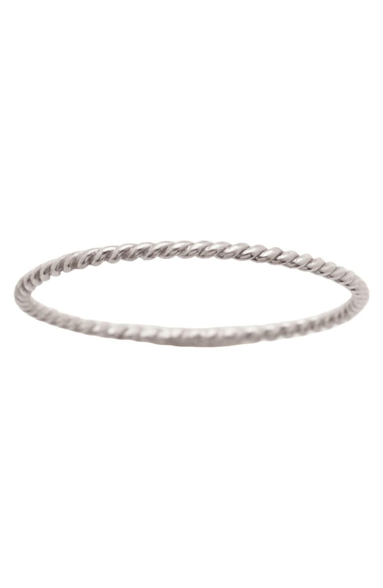 MADE BY MARY Braided Stacking Ring, Main, color, Silver