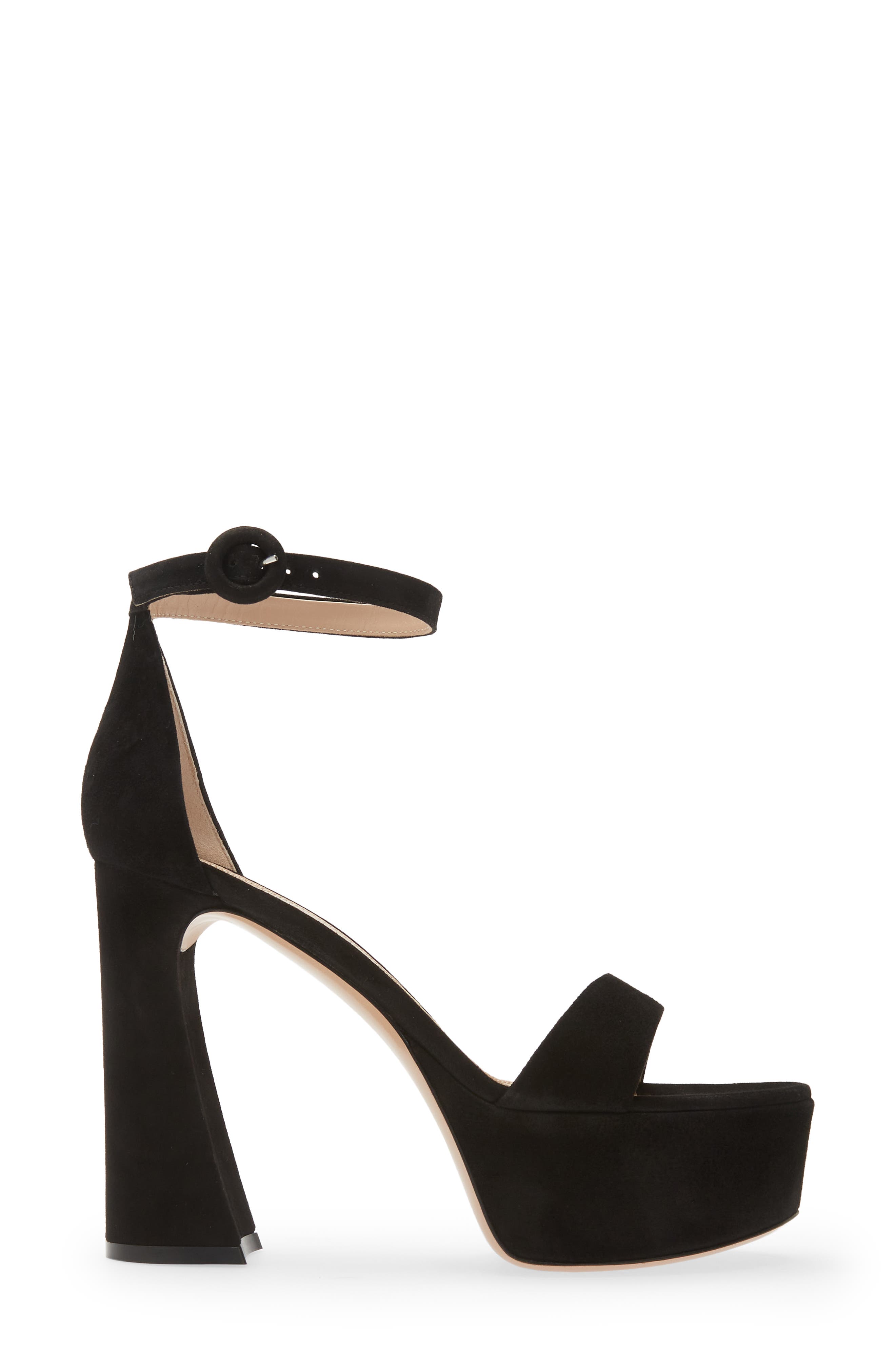 Gianvito Rossi Ankle Strap Suede Platform Sandal, Alternate, color, 