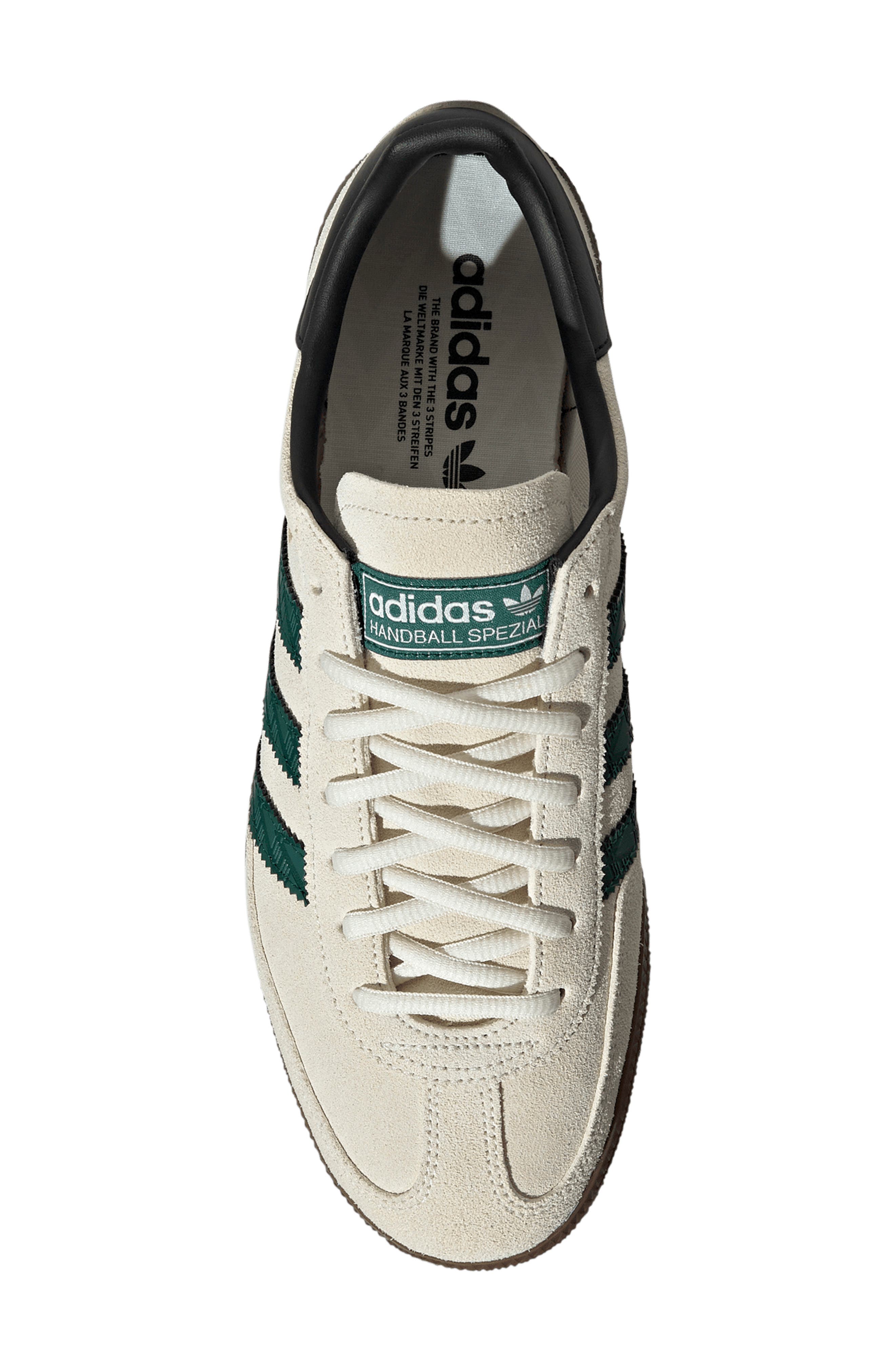 Gender Inclusive Handball Spezial Sneaker, Alternate, color, OFF WHITE/ GREEN/ GUM5