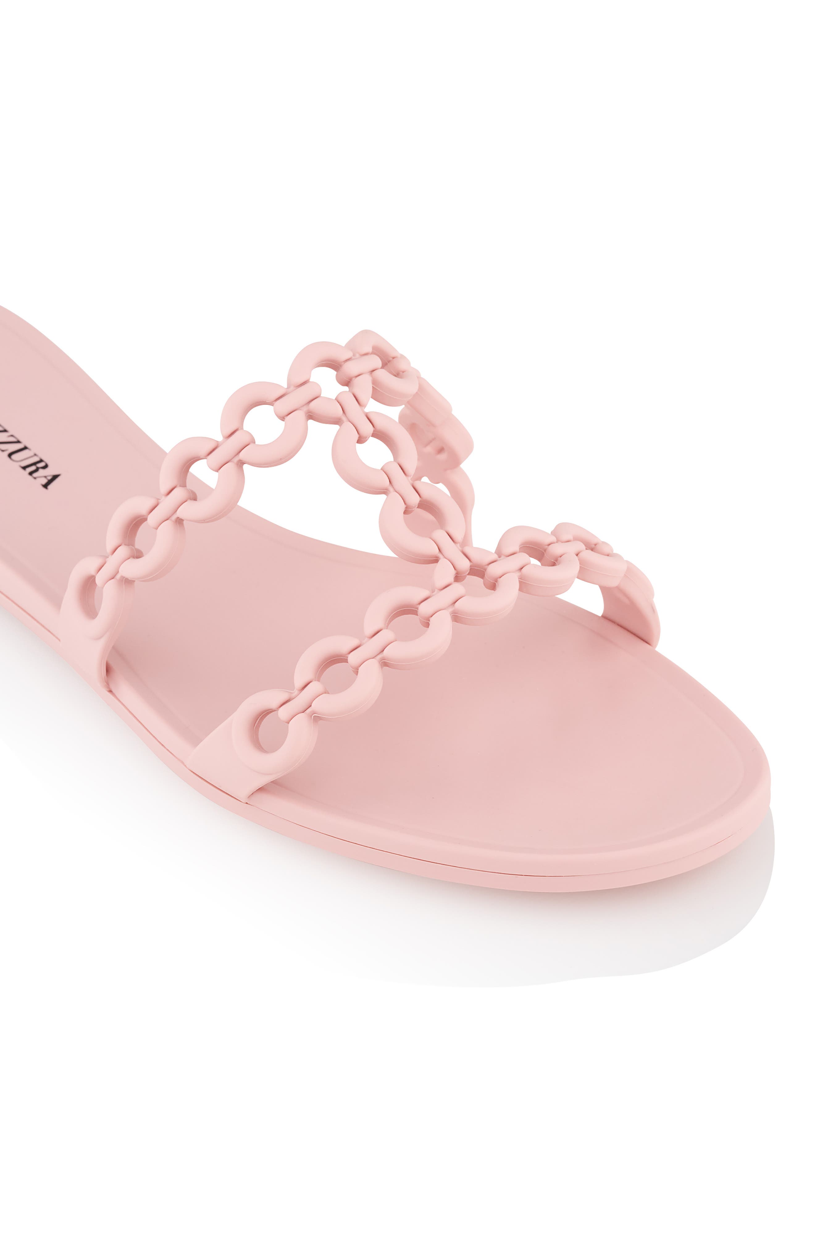Aquazzura Infinity Chain Jelly Slide Sandal, Alternate, color, Mademoiselle Pink