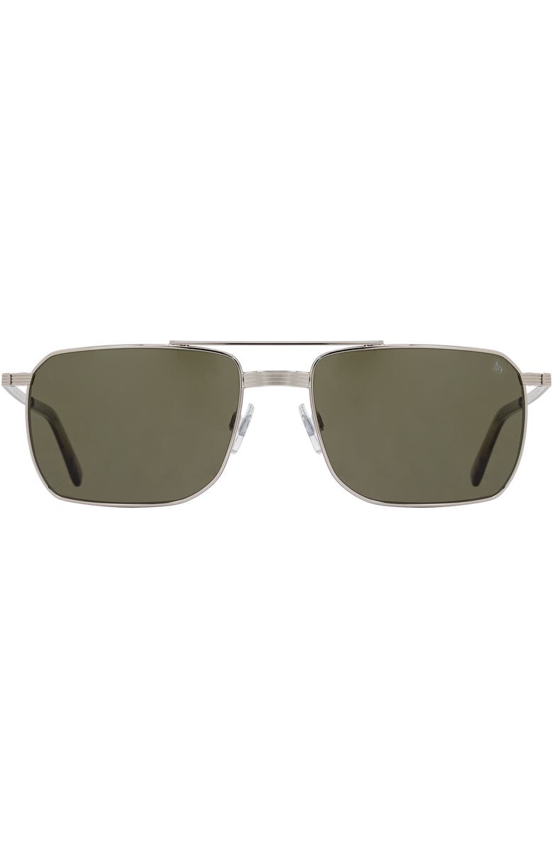 AO Eyewear Geoffrey 58mm Rectangle Nylon Non Polarized, Alternate, color, Silver - Gnn