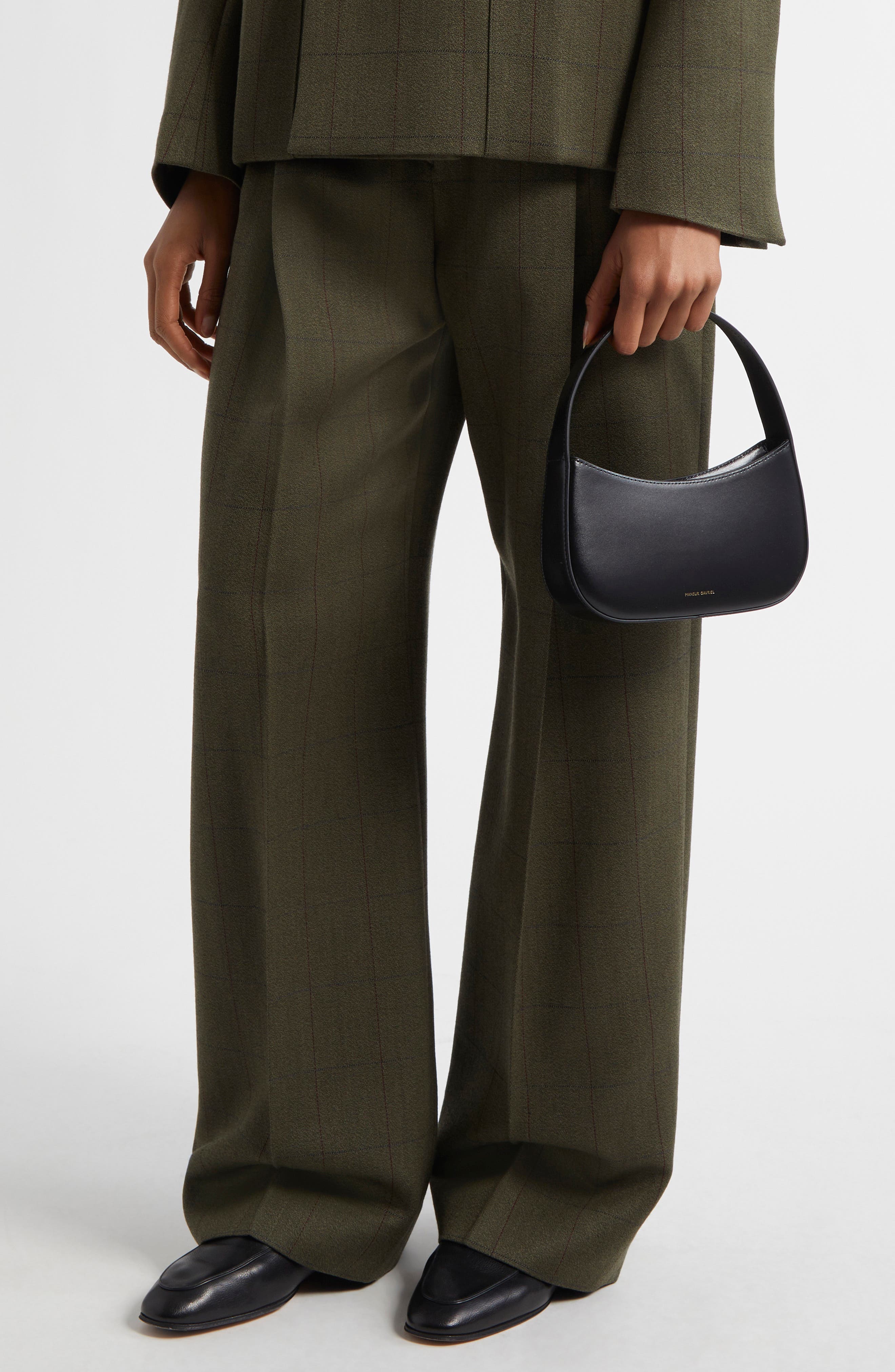 Mansur Gavriel Mini BonBon Leather Shoulder Bag, Alternate, color, Black