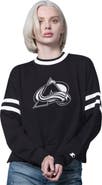 STARTER Women's Starter  Black Colorado Avalanche Rally Fleece Cropped Sweatshirt