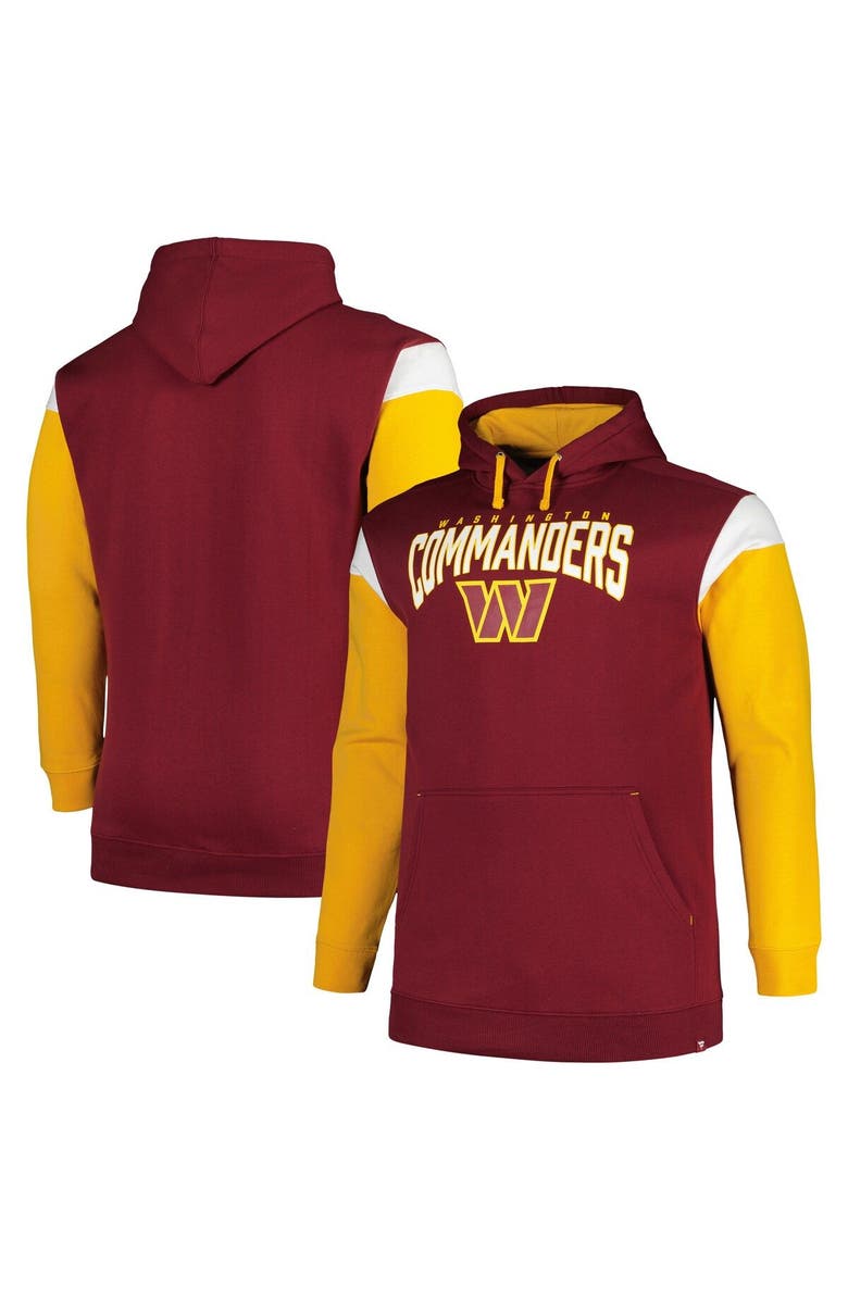 PROFILE Men's Profile Burgundy Washington Commanders Big & Tall Trench Battle Pullover Hoodie, Main, color,