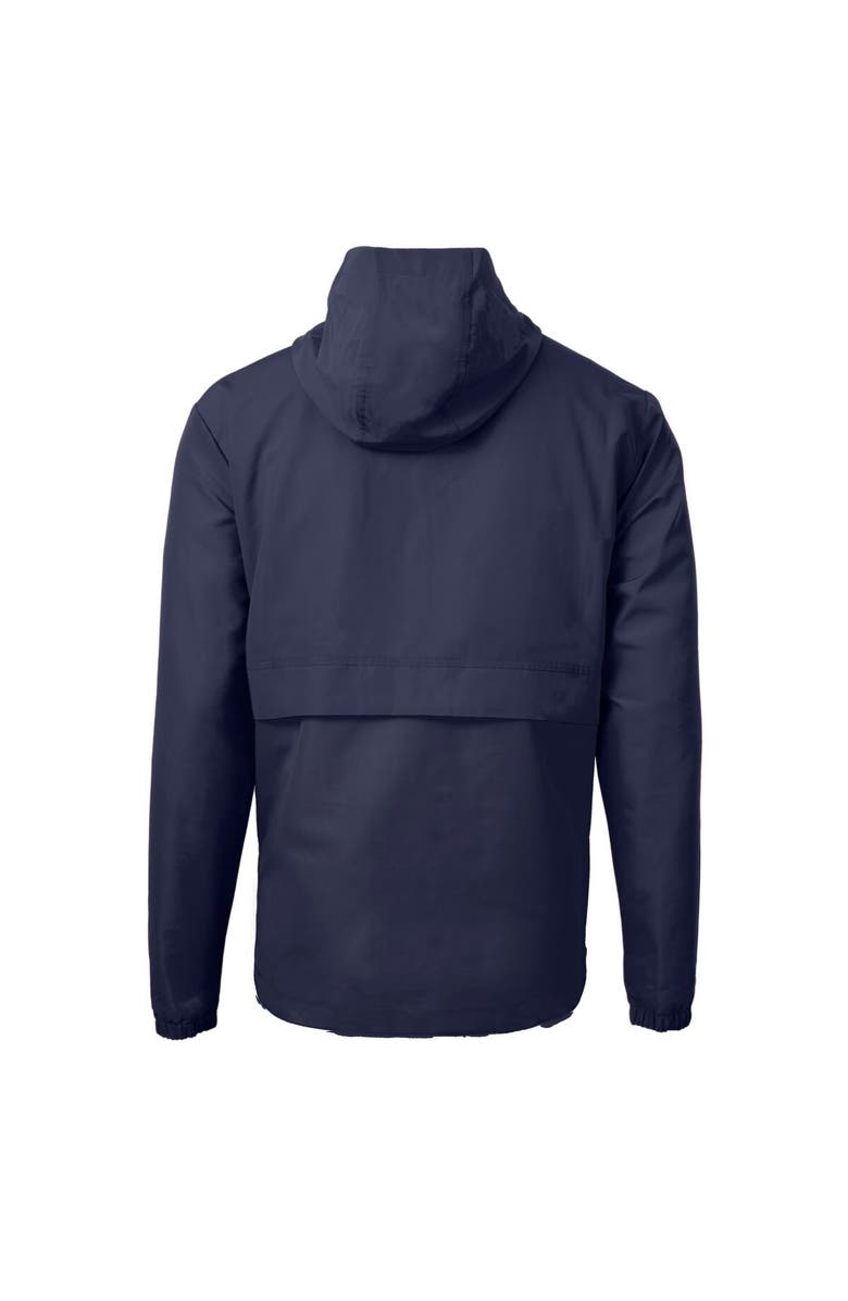 Cutter & Buck Men's Cutter & Buck  Navy Milwaukee Brewers Americana Logo Charter Eco Knit Recycled Anorak Half-Zip Jacket, Alternate, color, 