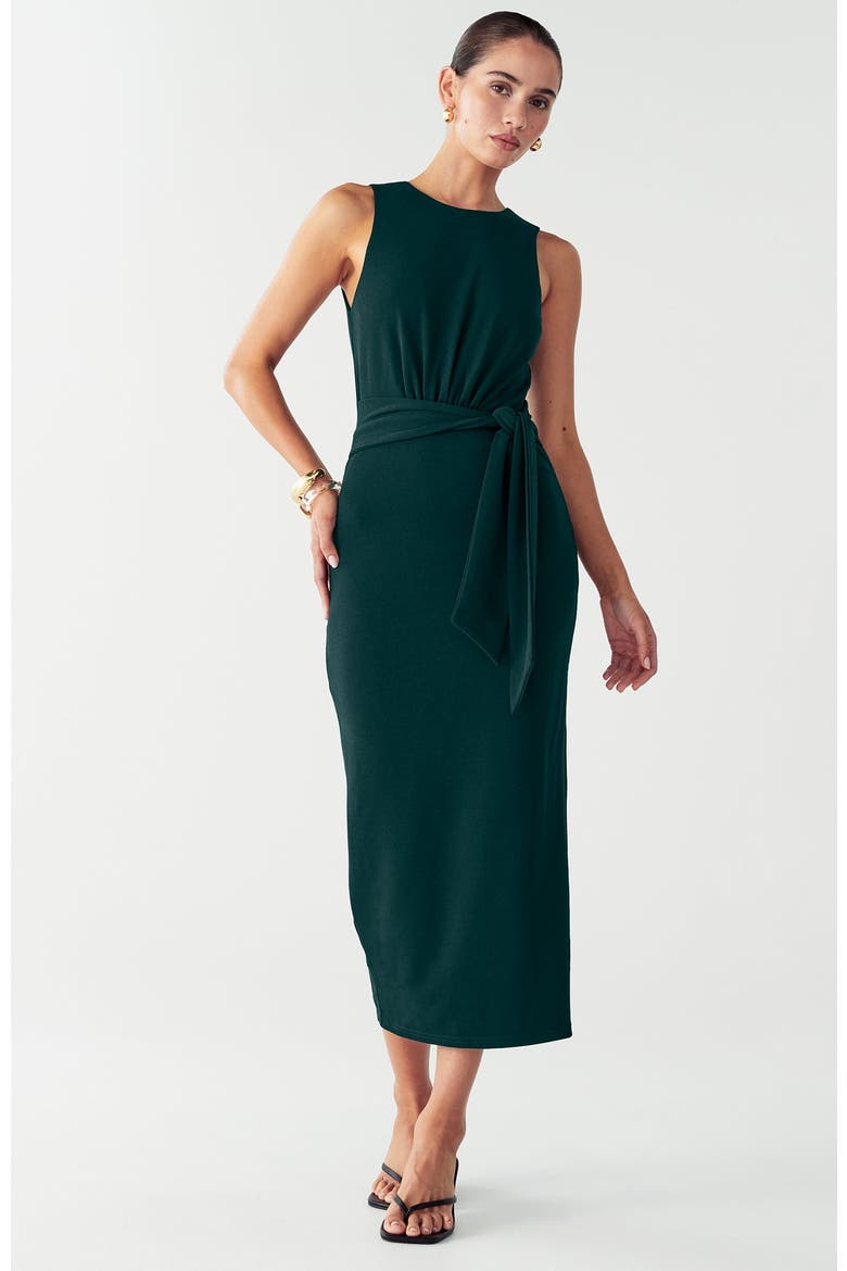 Aleda Midi Dress, Alternate, color, Emerald