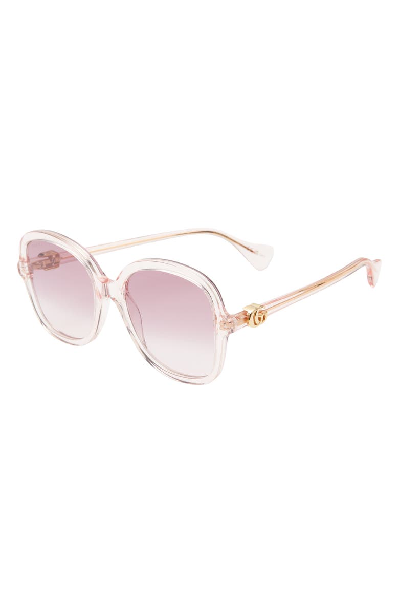 Gucci 56mm Gradient Butterfly Sunglasses, Alternate, color, 