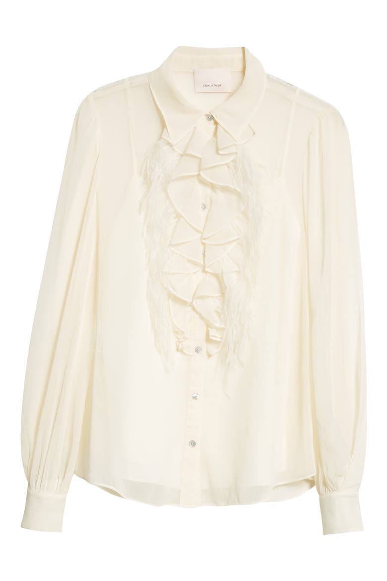 Rhonda Ruffle Shirt, Alternate, color, IVORY