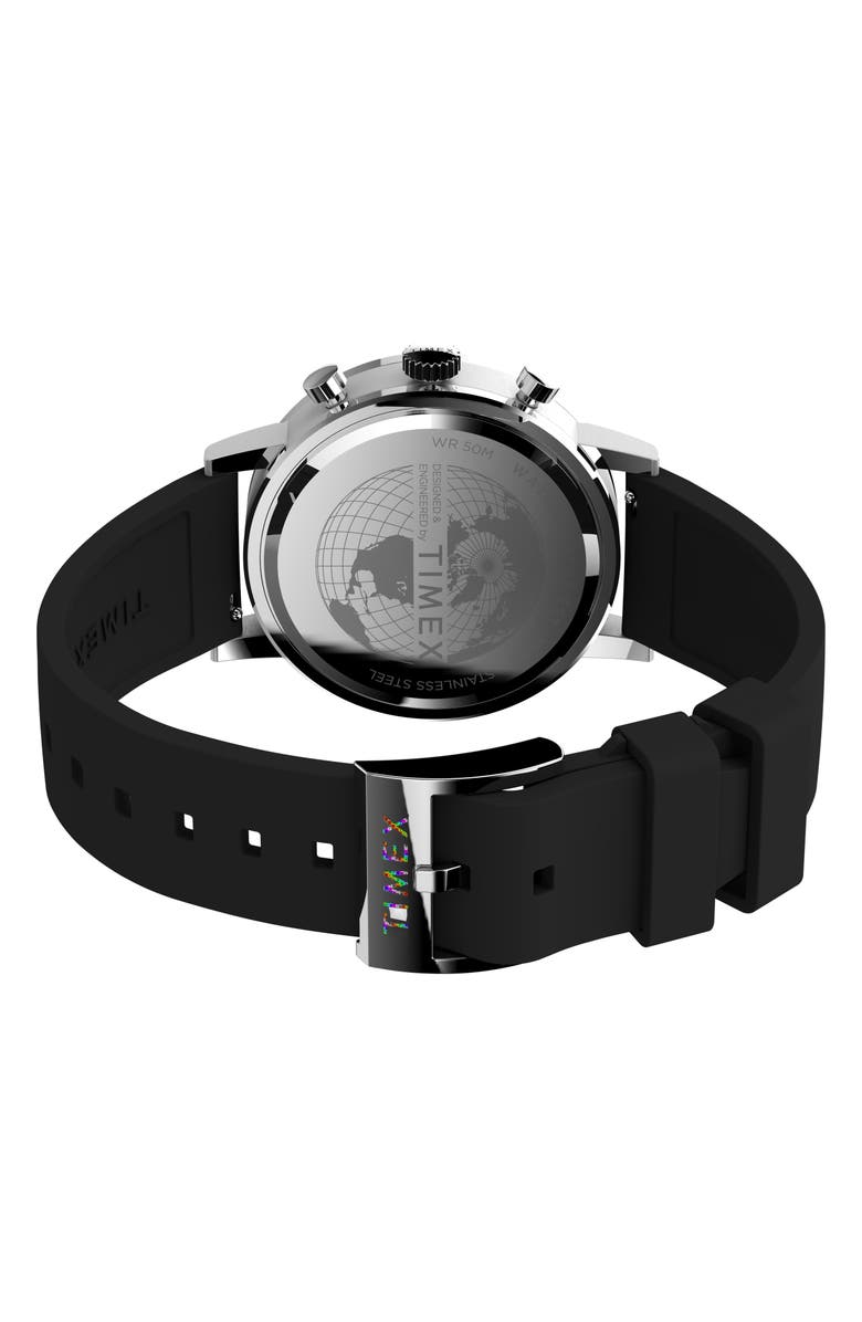 Timex<sup>®</sup> Midtown Chronograph Silicone Strap Watch, 40mm, Alternate, color, 