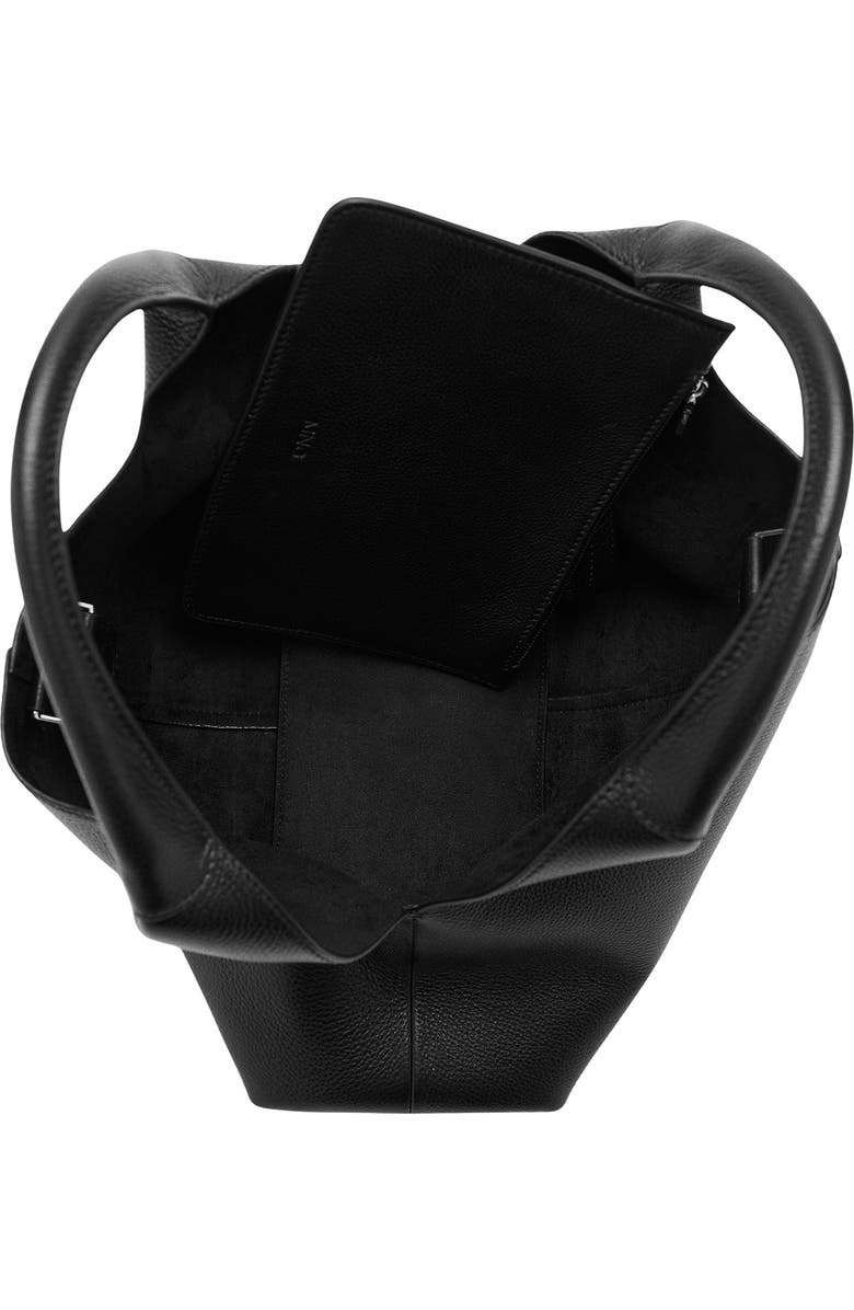 MANGO Leather Shoulder Bag, Alternate, color, Black