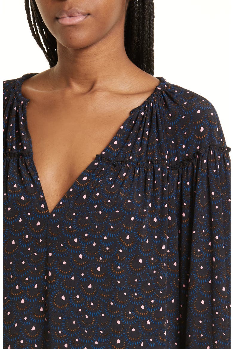 Jenna Abstract Print Top, Alternate, color, BLACK/ BLUE MULTI