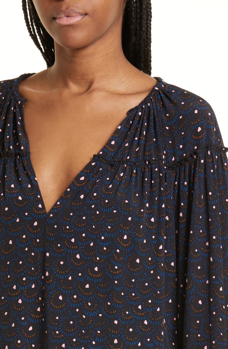 A.L.C. Jenna Abstract Print Top, Alternate, color, Black/ Blue Multi