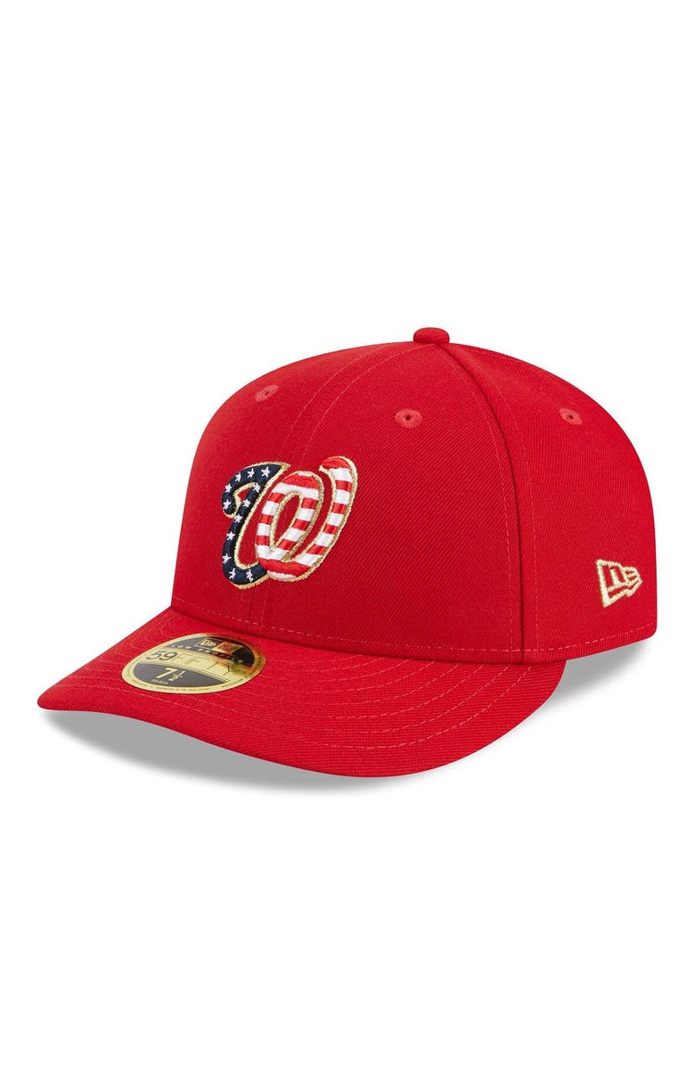 New Era Men's New Era Red Washington Nationals 2023 Fourth of July Low Profile 59FIFTY Fitted Hat, Alternate, color, Red