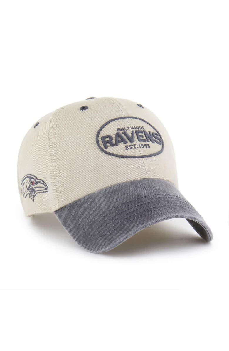 '47 Men's '47 Khaki Baltimore Ravens Breaking Trail Clean Up Adjustable Hat, Main, color, 