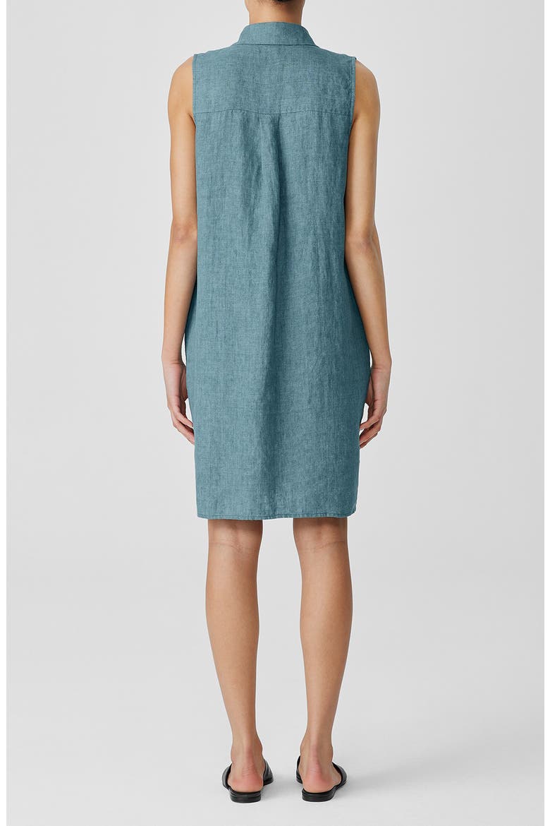 Sleeveless Organic Linen Shirtdress, Alternate, color, NILE